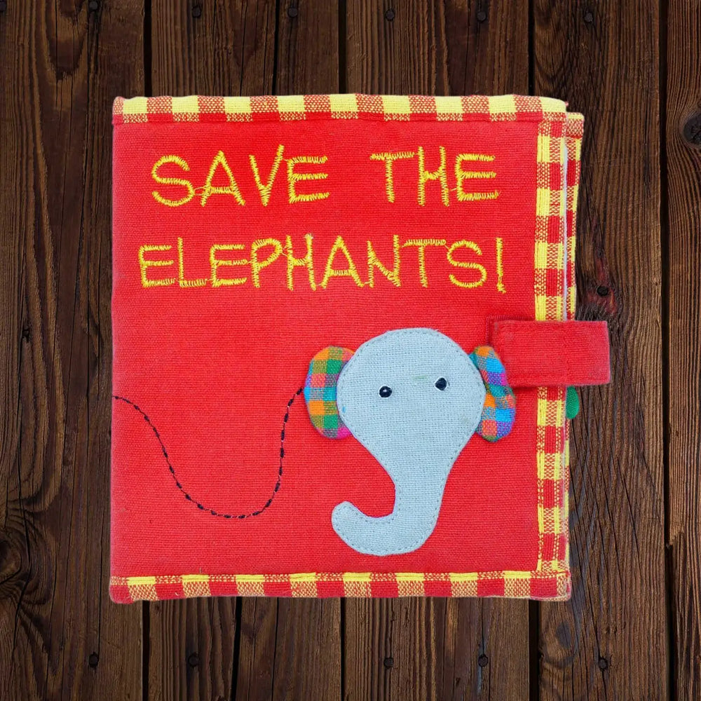 
                
                    Load image into Gallery viewer, Save the Elephants Cloth Book
                
            
