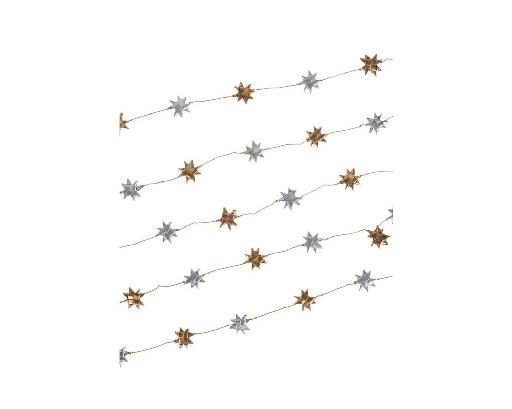 Silver and Gold Star Garland