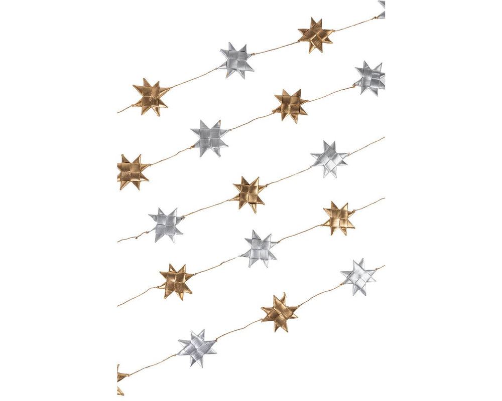 Large Gold and Silver Star Garland