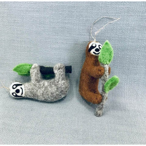 
                
                    Load image into Gallery viewer, Felted Sloth Ornament
                
            