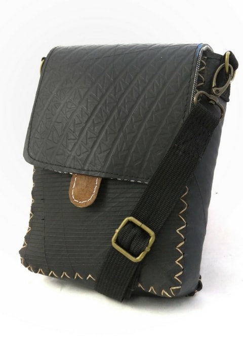 Recycled Rubber Purse With Stitching