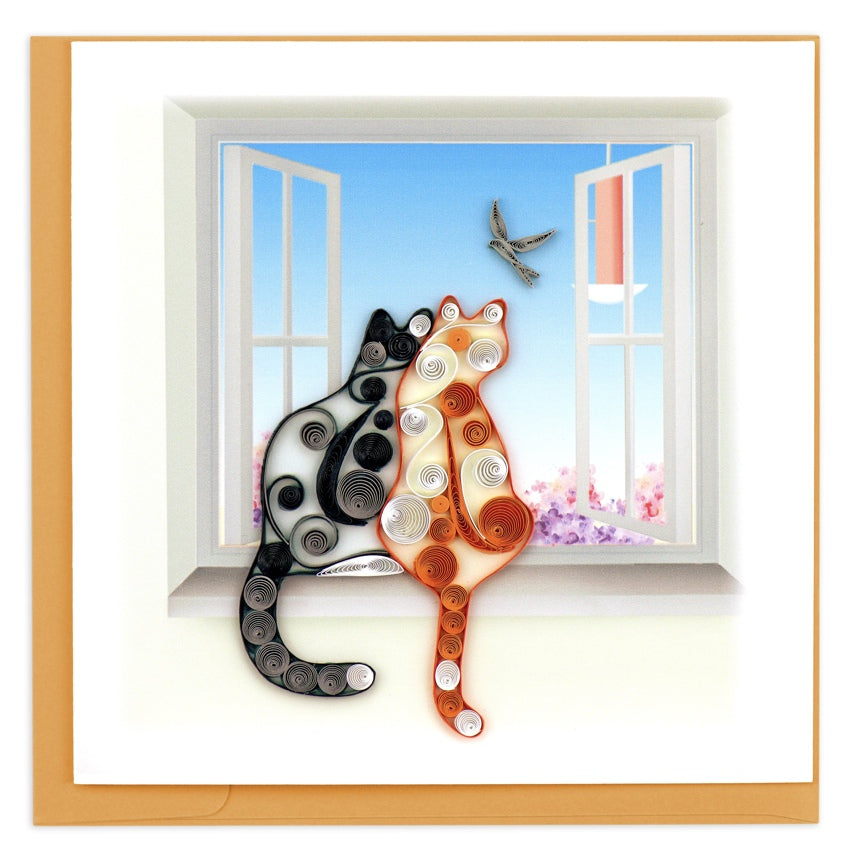 
                
                    Load image into Gallery viewer, Cat Couple Quilling Card
                
            