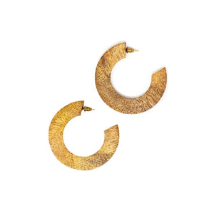 
                
                    Load image into Gallery viewer, Mango Wood Statement Hoops
                
            